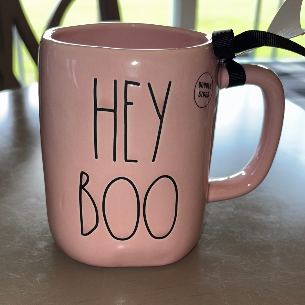 Rae Dunn Pink Ceramic Mug - Hey Boo